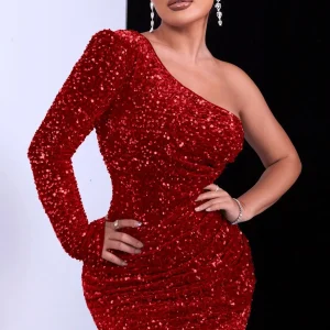 Robe rouge paillette