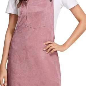 Robe salopette velour cotelé