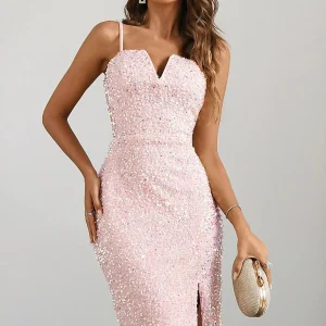 Robe sequin rose