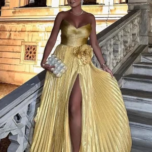 Robe soirée doré pailleté