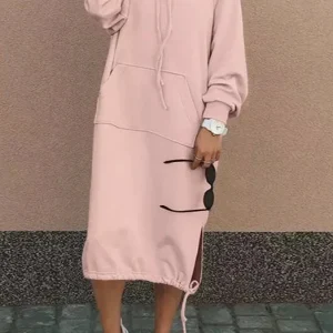 Robe sweat rose