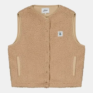 Veste Sherpa sans manche Camel