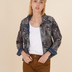 Veste jean réversible femme