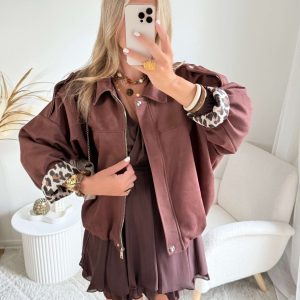 Veste marron effet daim – Lou