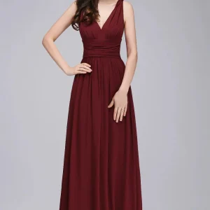 Robe demoiselle d'honneur longue sans manches