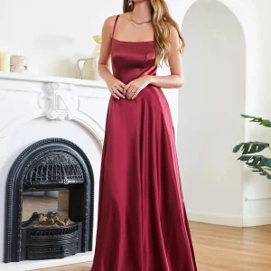 Robe invitée mariage longue soyeuse fendue