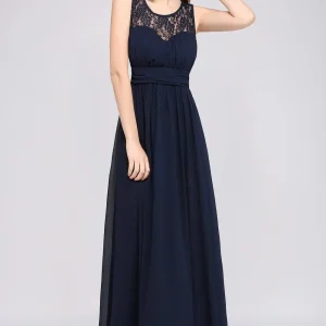 Robe longue demoiselle d'honneur haut en dentelle