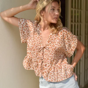 Blouse Suzon léopard rose