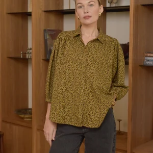 Chemise Appoline léopard bronze