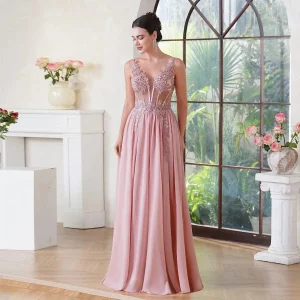 Robe de soirée longue fluide princesse
