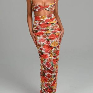 Ensemble robe fleurie chic