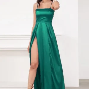 Robe Satin Vert Émeraude