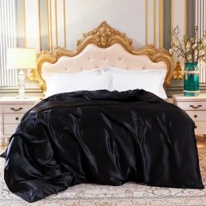 Housse de Couette Elégance Satin Noir