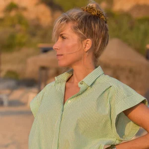 Chemise Célestine rayé vert