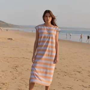 Robe Constance rayé lilas