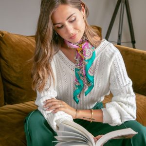 Pull col réversible en maille fine ROMANE