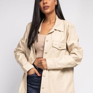 Surchemise en similicuir Femme Beige – TU