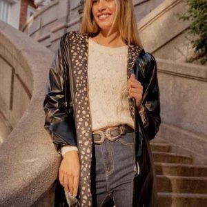 Parka imperméable réversible – Noir /Motif