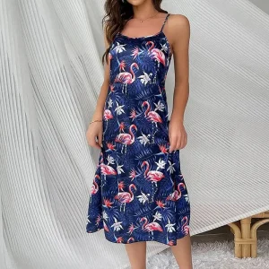 Nuisette  Satin Imprimé Tropical