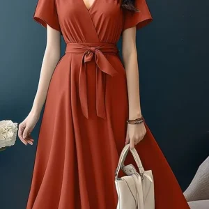 Robe cache coeur terracotta