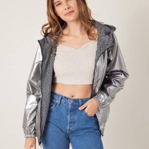 Parka courte réversible motifs graphiques