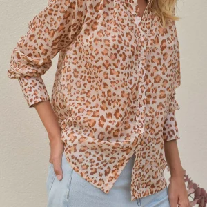 Chemise Michelle léopard rose