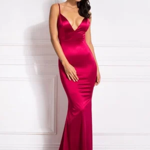 Robe Soirée Rouge Satin