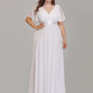 Robe blanche longue grande taille pour mariage