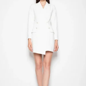 Robe blazer blanche manche longue