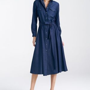 Robe chemise avec ceinture