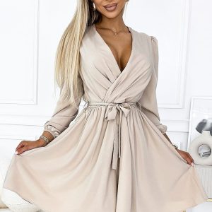Robe de cocktail beige