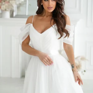 Robe de cocktail évasée en tulle