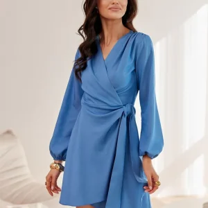 Robe de soirée courte chic manches longues
