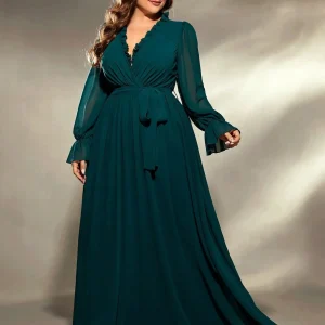 Robe de soirée grande taille verte