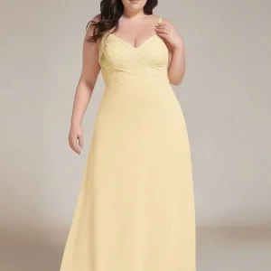 Robe de soirée jaune longue dos nu grande taille