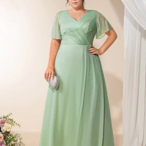 Robe de soirée mariage grande taille verte