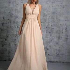 Robe demoiselle d'honneur beige crème