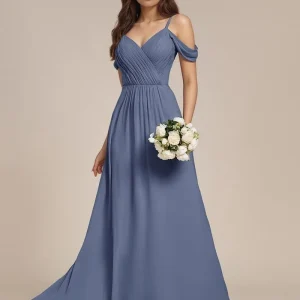 Robe demoiselle d'honneur bleue dos nu