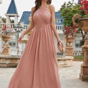 Robe demoiselle d'honneur rose poudré