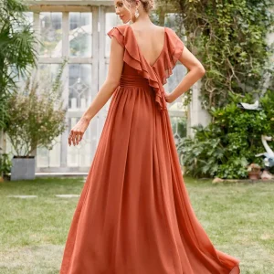 Robe demoiselle d'honneur terracotta