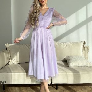 Robe en tulle lilas chic