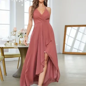 Robe invitée de mariage chic asymétrique