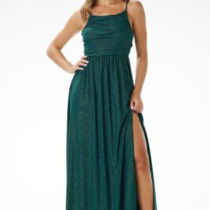 Robe de soirée sequin longue fendue