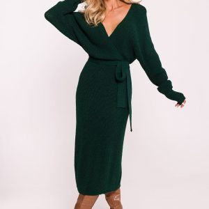 Robe midi en maille avec dos plongeant