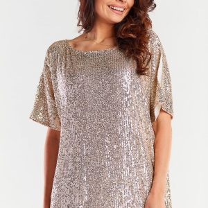 Robe mini à paillettes dorées