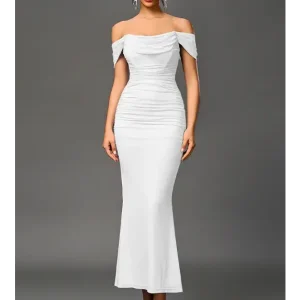 Robe Moulante Élégante à Épaules Dénudées