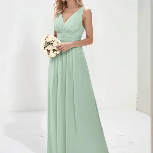 Robe pour invitée au mariage longue vert sauge