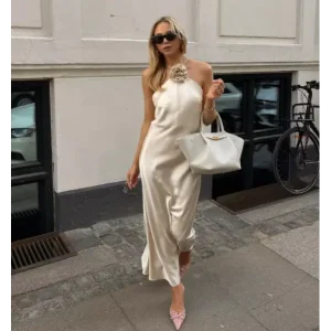 Robe Satin Santorini Champagne