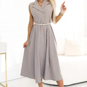 Robe chemise chic sans manches