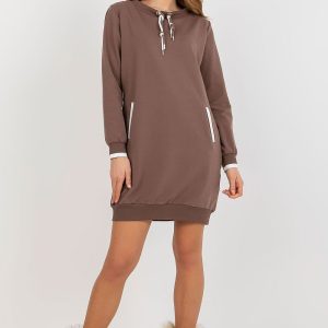 Robe sweat marron courte casual